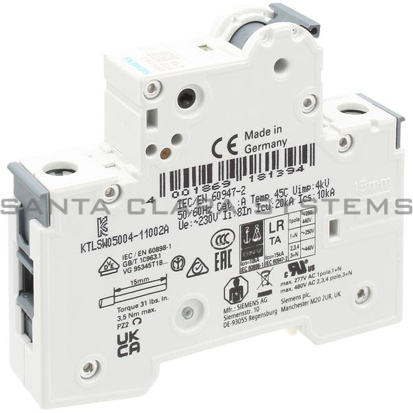 Siemens 5SY4116-7 Supplementary Protector | 5SY4116-7 Product Image