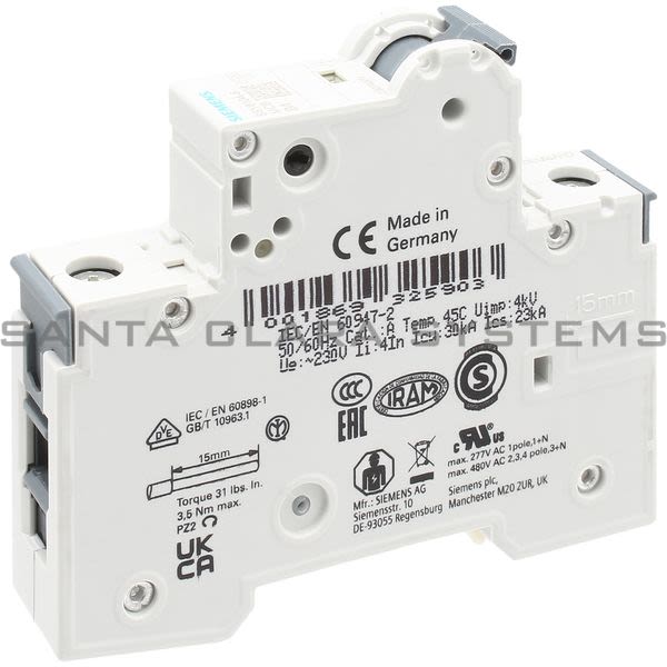Siemens 5SY6104-6 Circuit Breaker Product Image