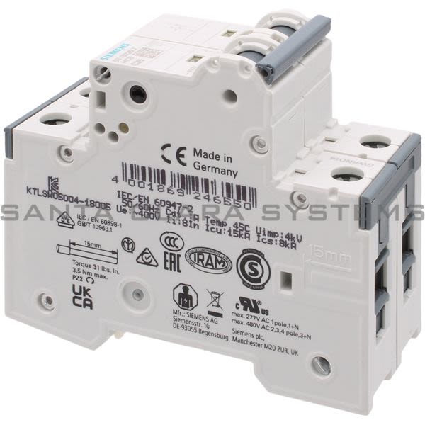 Siemens 5SY6225-7 Circuit Breaker Product Image