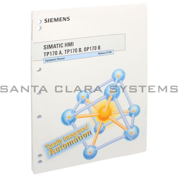 Siemens 6AV6591-1DC11-1AB0 SIMATIC HMI TP170A, TP170B, OP170B Equipment Manual Release 07/00 Product Image