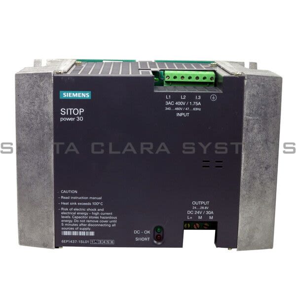 Siemens 6EP1437-1SL01 Power Supply | SITOP Power 30 | 6EP1437-1SL01 Product Image