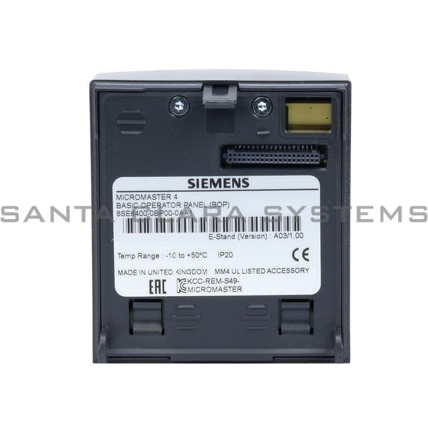 Siemens 6SE6400-0BP00-0AA1 Basic Operator Panel Product Image