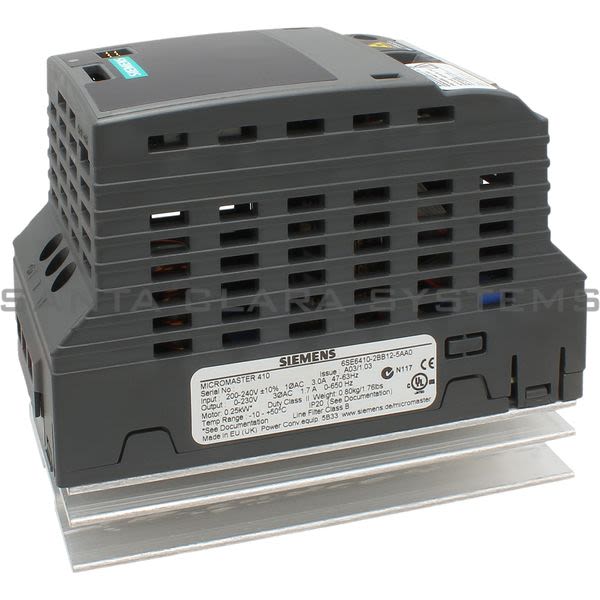 Siemens 6SE6410-2BB12-5AA0 Drive | Micromaster 410 | 6SE6410-2BB12-5AA0 Product Image