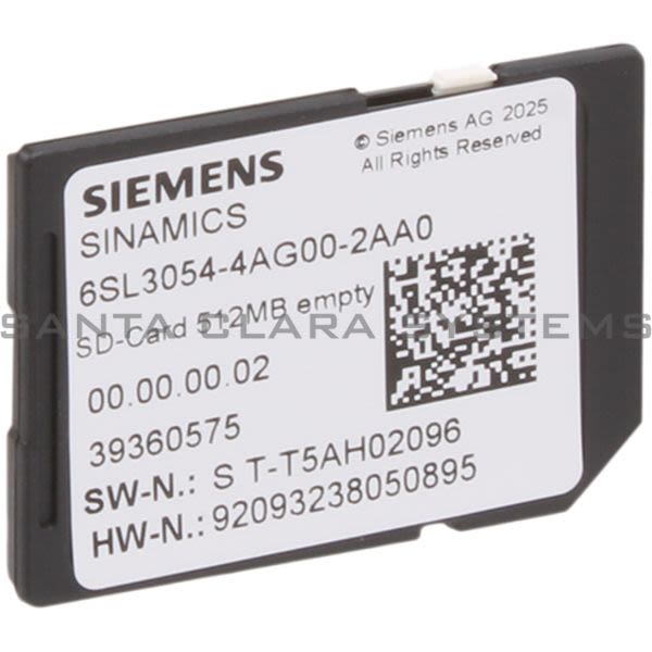 Siemens 6SL3054-4AG00-2AA0 Memory Card | SINAMICS | 6SL3054-4AG00-2AA0 Product Image