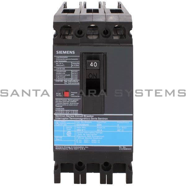 Siemens ED43B040L Circuit Breaker Product Image