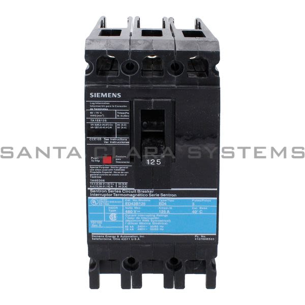 Siemens ED43B125L Circuit Breaker Product Image