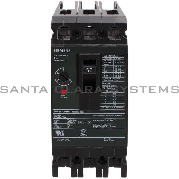 Siemens ED63A050 Circuit Breaker Product Image