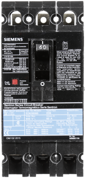 Siemens ED63B060 Circuit Breaker Product Image
