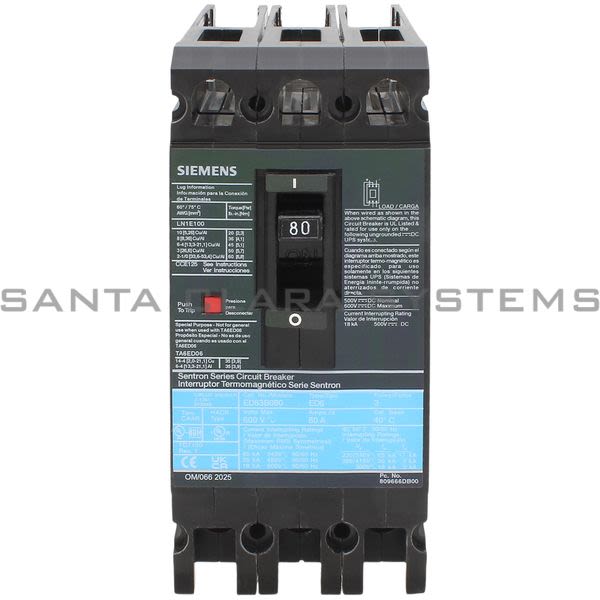 Siemens ED63B080 Circuit Breaker Product Image