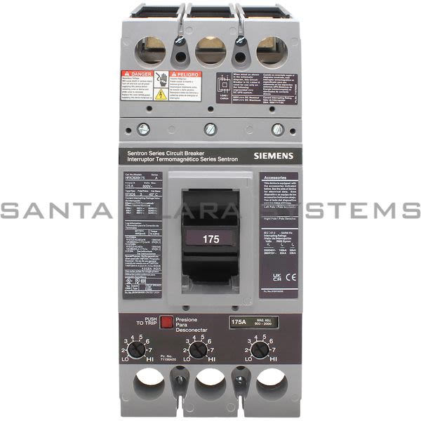 Siemens HFXD63B175 Circuit Breaker Product Image
