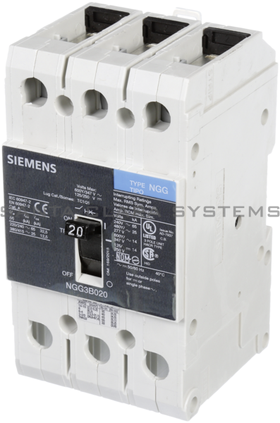 Siemens NGG3B020L Circuit Breaker Product Image