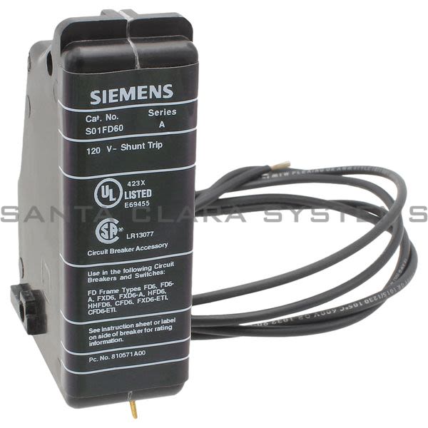 Siemens S01FD60 Shunt Trip Module Product Image