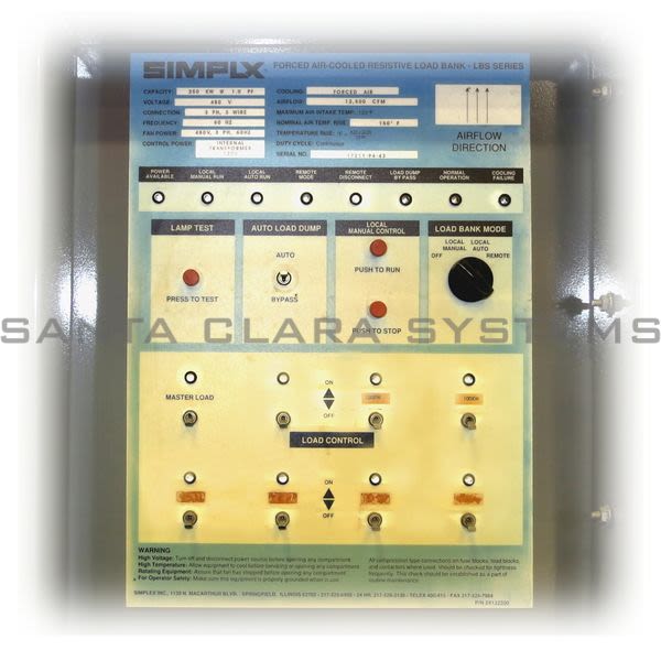 Simplex NEPTUNE250KW LBS Forced Air-Cooled Resistive Load Bank Product Image