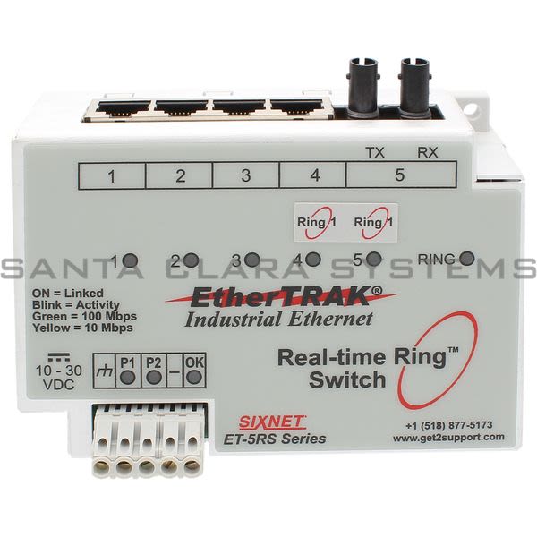 Sixnet ET-5RS-2ST-E1 Ethernet Ring Switch | EtherTRAK Product Image