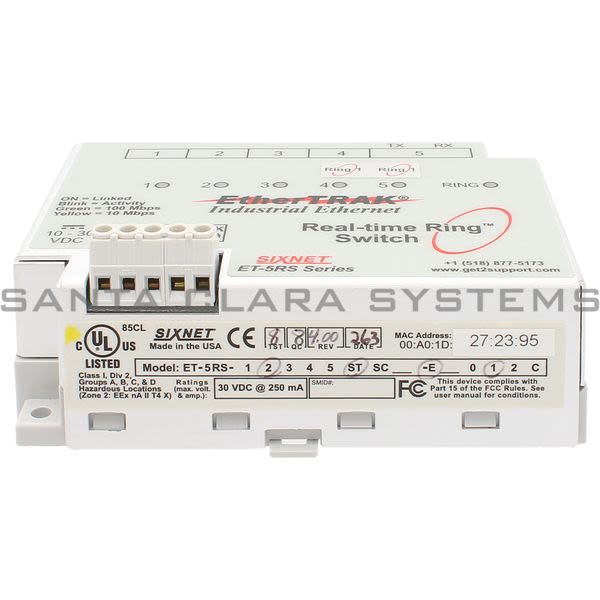 Sixnet ET-5RS-2ST-E1 Ethernet Ring Switch | EtherTRAK Product Image