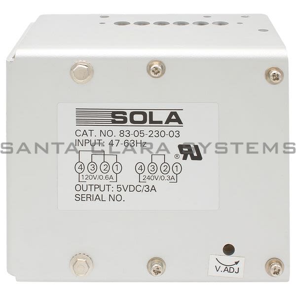 Sola 83-05-230-03 Power Supply | 47-63 Hz 5-VDC 3-AMPS Product Image