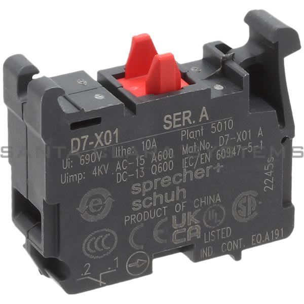 Sprecher+Schuh D7-X01  Contact Block Product Image