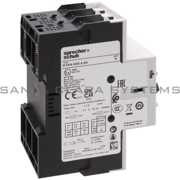 Sprecher+Schuh KTA9-32S-2.5A Circuit Breaker Product Image