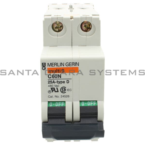 Square D 24526 Supplementary Protector C60N 25A Type D Merlin Gerin Product Image