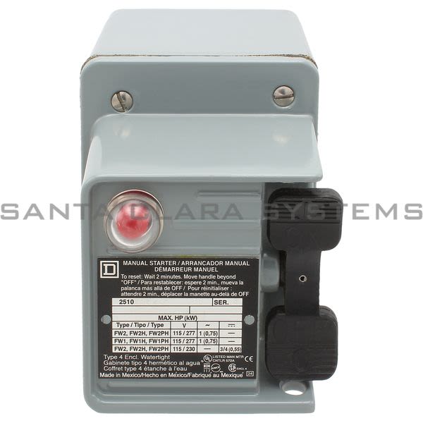 Square D 2510-FW2P Fhp Manual Starter 55438 Product Image