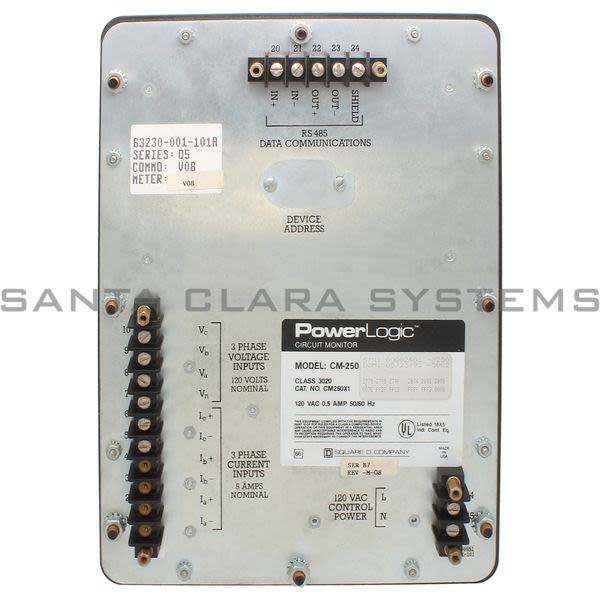 Square D 3020-CM250X1 PowerLogic Circuit Monitor Product Image