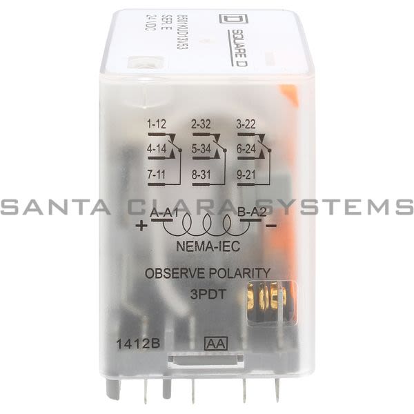 8501KUD13V53 Square D Relay 3PDT 10A 24VDC Santa Clara Systems