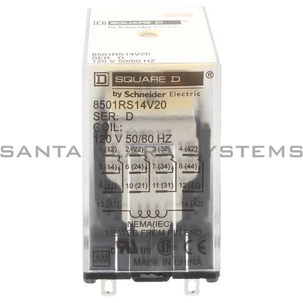 Square D 8501-RS14V20 Miniature GP Relay 55929 Product Image
