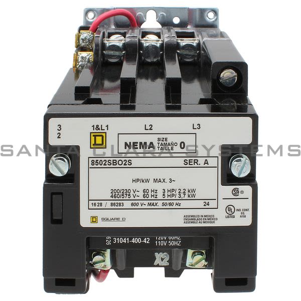 Square D 8502-SBO2V02S AC Magnetic Contactor NEMA Size 0 120V Product Image