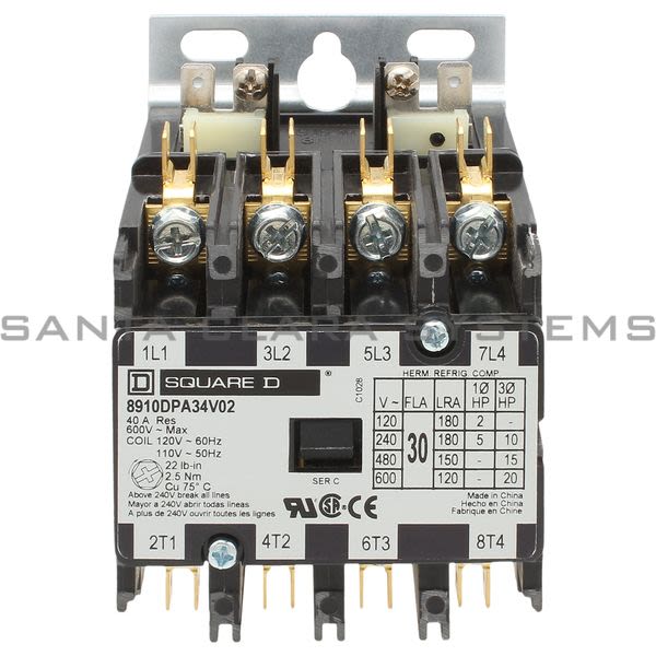 Square D 8910-DPA34V02 Definite Purpose Contactor Product Image
