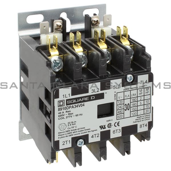 Square D 8910-DPA34V04 Definite Purpose Contactor Product Image