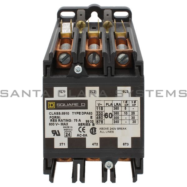 Square D 8910-DPA63V14 Definite Purpose Contactor Product Image