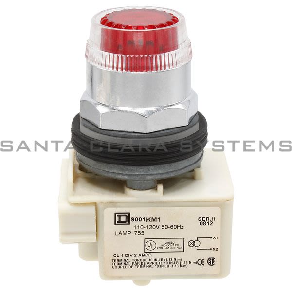 Square D 9001-K1L1R Illum. Push Button Product Image
