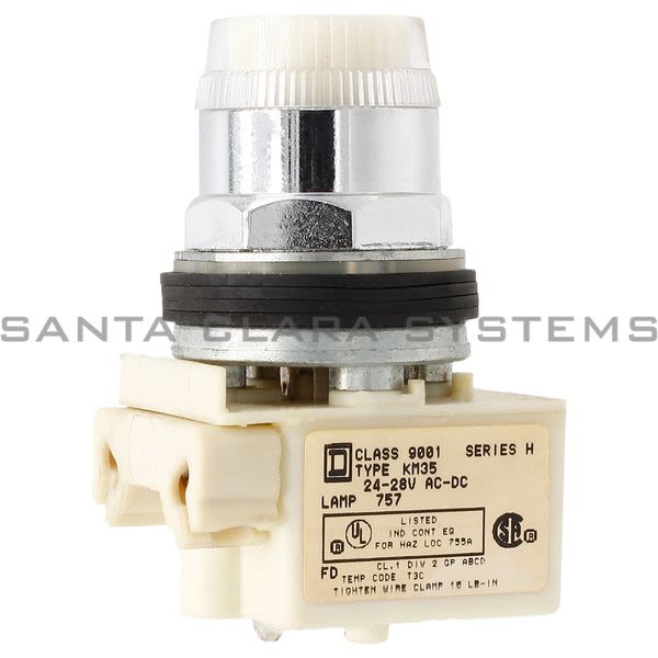 Square D 9001-K1L35W Push Button Product Image