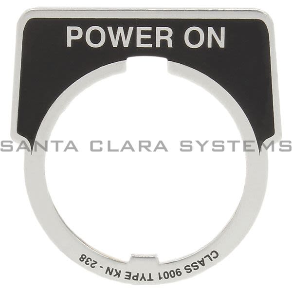 Square D 9001-KN238 Legend Plate | Power On Product Image