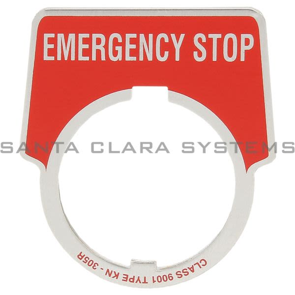 Square D 9001-KN305R Legend Plate Red | Emergency Stop Product Image