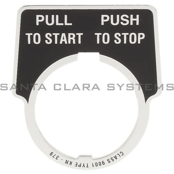 Square D 9001-KN379 Legend Plate | Pull to Start Push to Stop Product Image