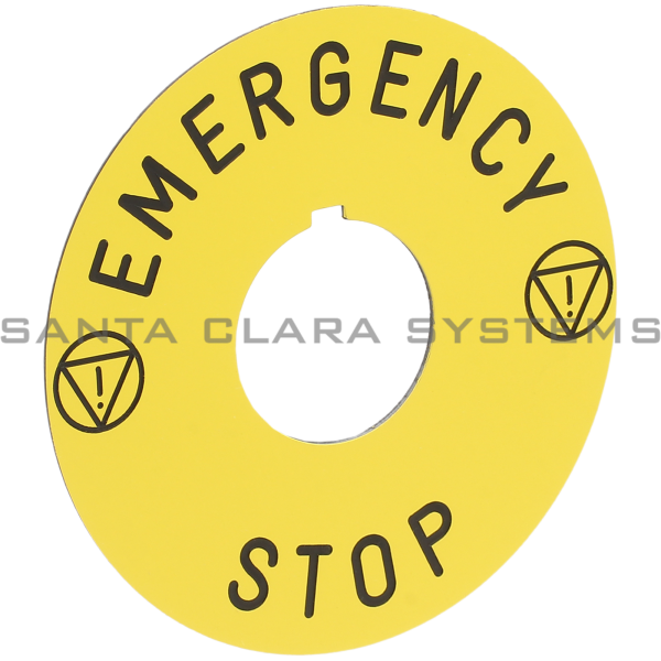 Square D 9001-KN8330 Emergency Stop Legend Plate 30mm Product Image