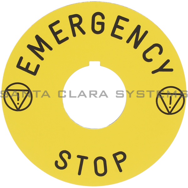 Square D 9001-KN8330 Emergency Stop Legend Plate 30mm Product Image
