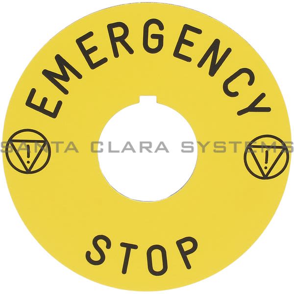 Square D 9001-KN8330 Emergency Stop Legend Plate 30mm Product Image