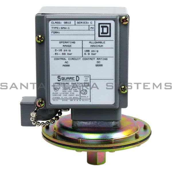 Square D 9012-GAW1 Pressure Switch Product Image