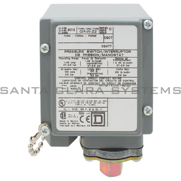 Square D 9012-GAW22 Pressure Switch Product Image