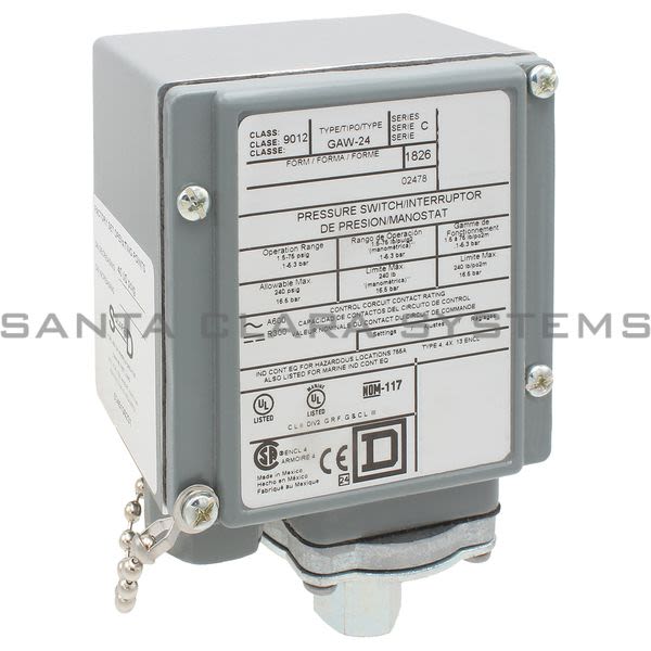 Square D 9012-GAW24 Pressure Switch Product Image