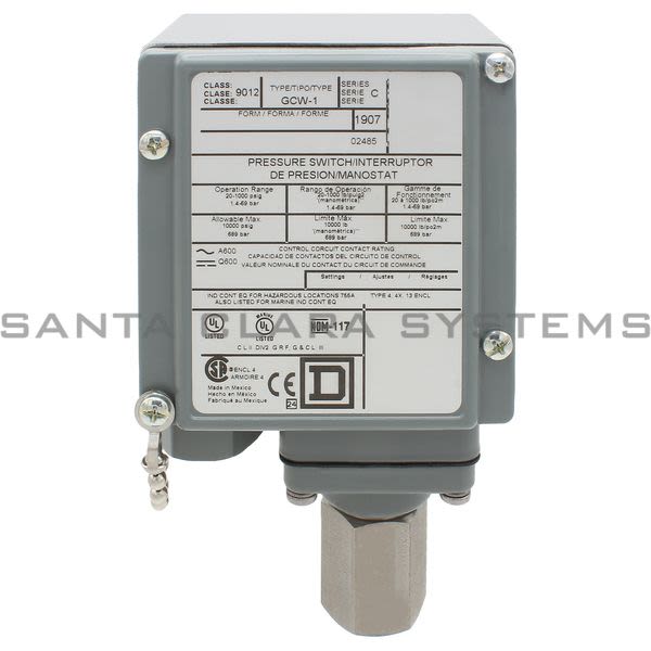 Square D 9012-GCW1 Pressure Switch Product Image