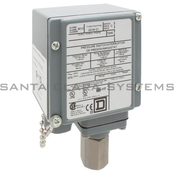 9012-GCW21 Square D Pressure Switch - Santa Clara Systems