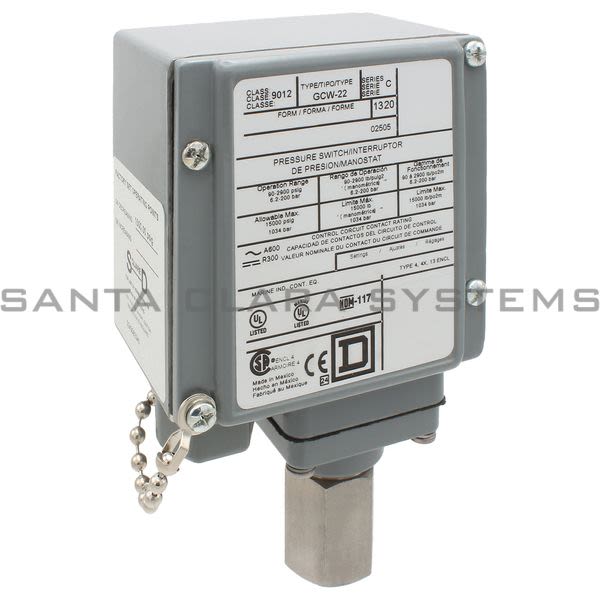 Square D 9012-GCW22 Pressure Switch Product Image
