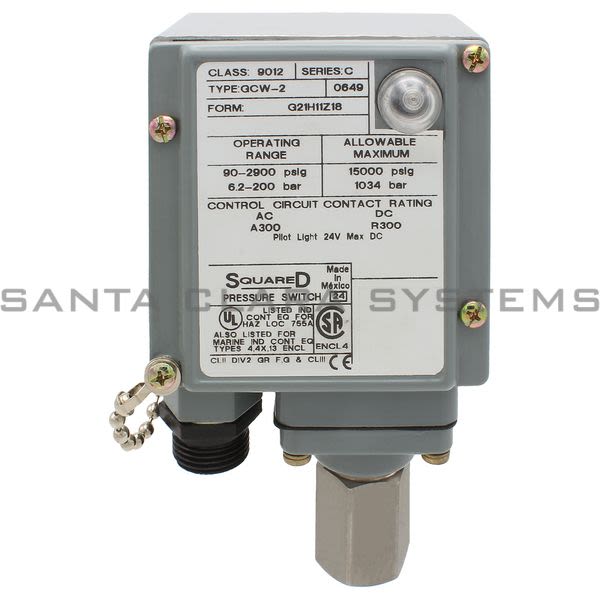 Square D 9012-GCW2G21H11Z18 Pressure Switch Product Image