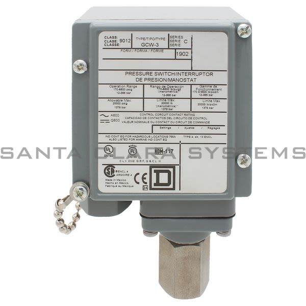 Square D Pressure Switch 9012GCW3 En stock y listos para enviar