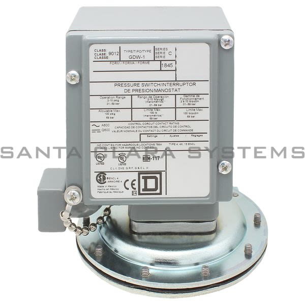 Square D 9012-GDW1 Pressure Switch Product Image
