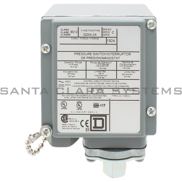 Square D 9012-GDW24 Pressure Switch Product Image