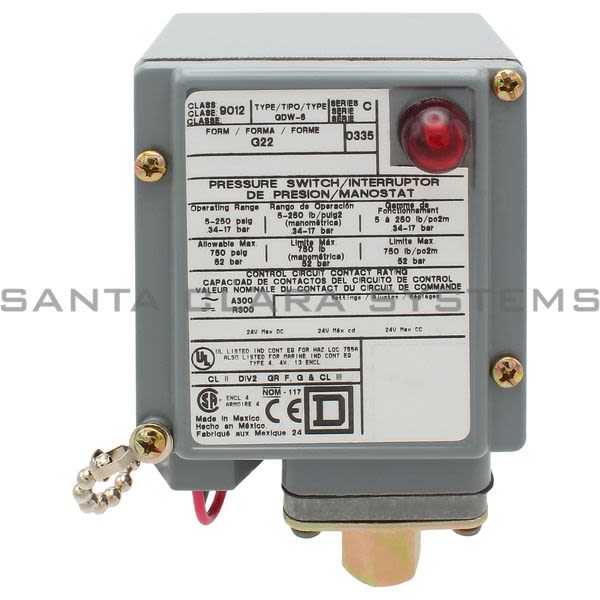 Square D 9012-GDW6 Pressure Switch Product Image
